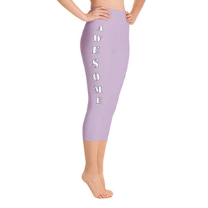 best-womens-awesome-goddess-pale-purple-capri-leggings-white-lettering-men-support-you-on-back-viral-right-view-heroicu
