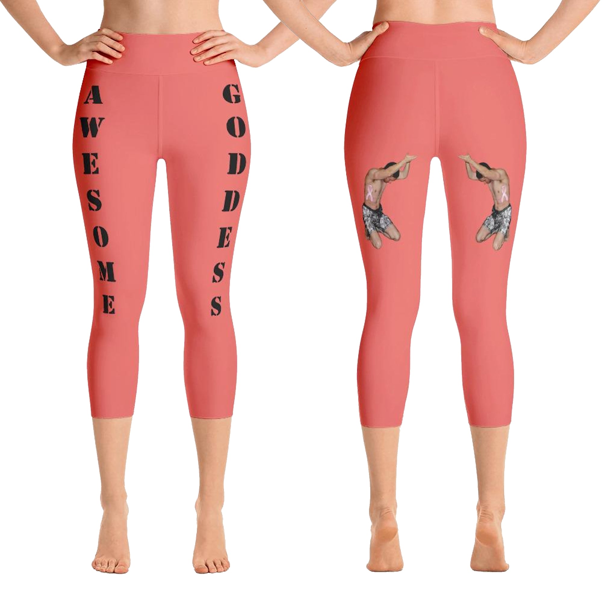 best-womens-awesome-goddess-salmon-capri-leggings-black-lettering-men-support-you-on-back-viral-front-and-back-view-heroicu