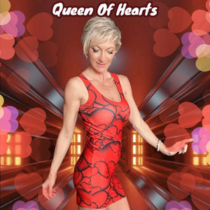 Womens Queen of Hearts Print Spandex Bodycon Dress Womens Queen of Hearts Print Spandex Bodycon Dress