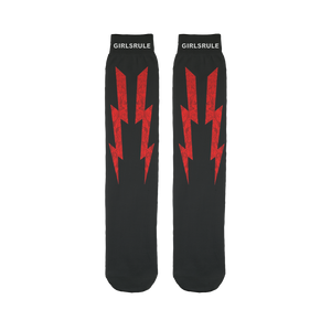 Girls Rule Red Liquid Lightning (Black Sock)