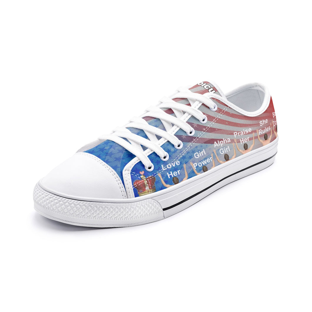 Womens Best Patriotic Shoes Red, White, and Blue Stars and Stripes Fan Club