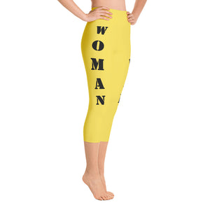 Our best viral leggings yellow woman power black letters