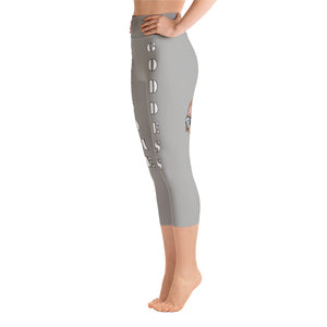 Our best viral leggings gray awesome goddess white letters