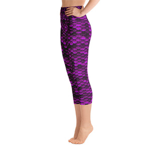 Purple Dragon Skin Yoga Capri Leggings