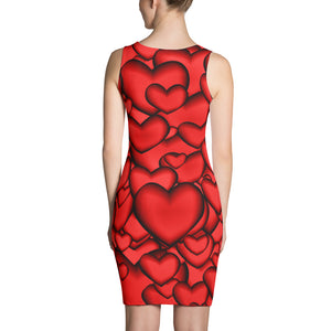 (QOH BRIGHT RED) Queen of Hearts Spandex Dress