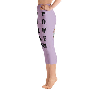 Our best viral leggings pale purple woman power black letters