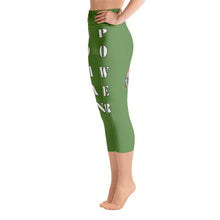 Our best viral leggings moss green woman power white letters