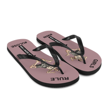 GIRLS RULE flip flops with CRUSHED TINY MAN underfoot dusty rose fabric NEW (2020-05-10)