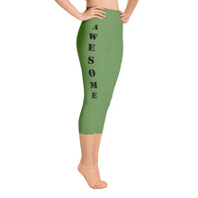 Our best viral leggings moss green awesome goddess black letters