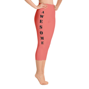 Our best viral leggings salmon awesome goddess black letters