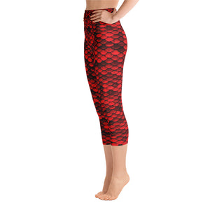 Red Dragon Skin Yoga Capri Leggings