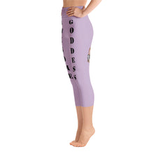 Our best viral leggings pale purple awesome goddess black letters