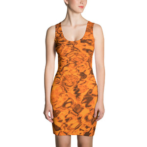 Mermaid Spandex Dress - STYLE Bodycon - COLOR Orange Water