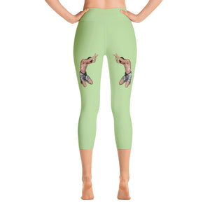 Our best viral leggings pale green awesome goddess white letters