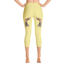 Our best viral leggings pale yellow awesome goddess black letters