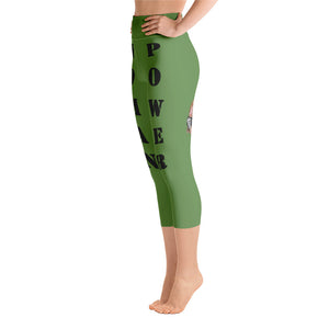 Our best viral leggings moss green woman power black letters