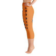Our best viral leggings orange awesome goddess black letters