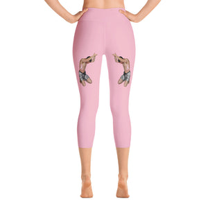 Our best viral leggings pale pink awesome goddess black letters