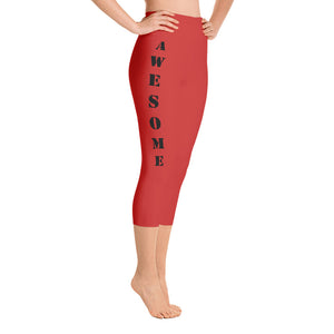 Our best viral leggings red awesome goddess black letters
