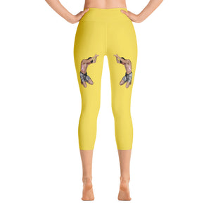 Our best viral leggings yellow awesome goddess white letters