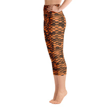 Orange Dragon Skin Yoga Capri Leggings