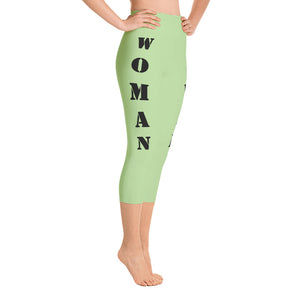 Our best viral leggings pale green woman power black letters