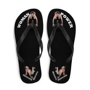 top-best-woman-power-flip-flops-tiny-man-bows-down-black-white-letters