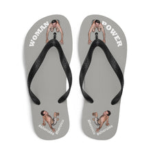 Woman Power Fabric Top Flip Flop Sandal Has Men Bow To Your Toes in 20 Colors White Letters (NEW 2023-04)