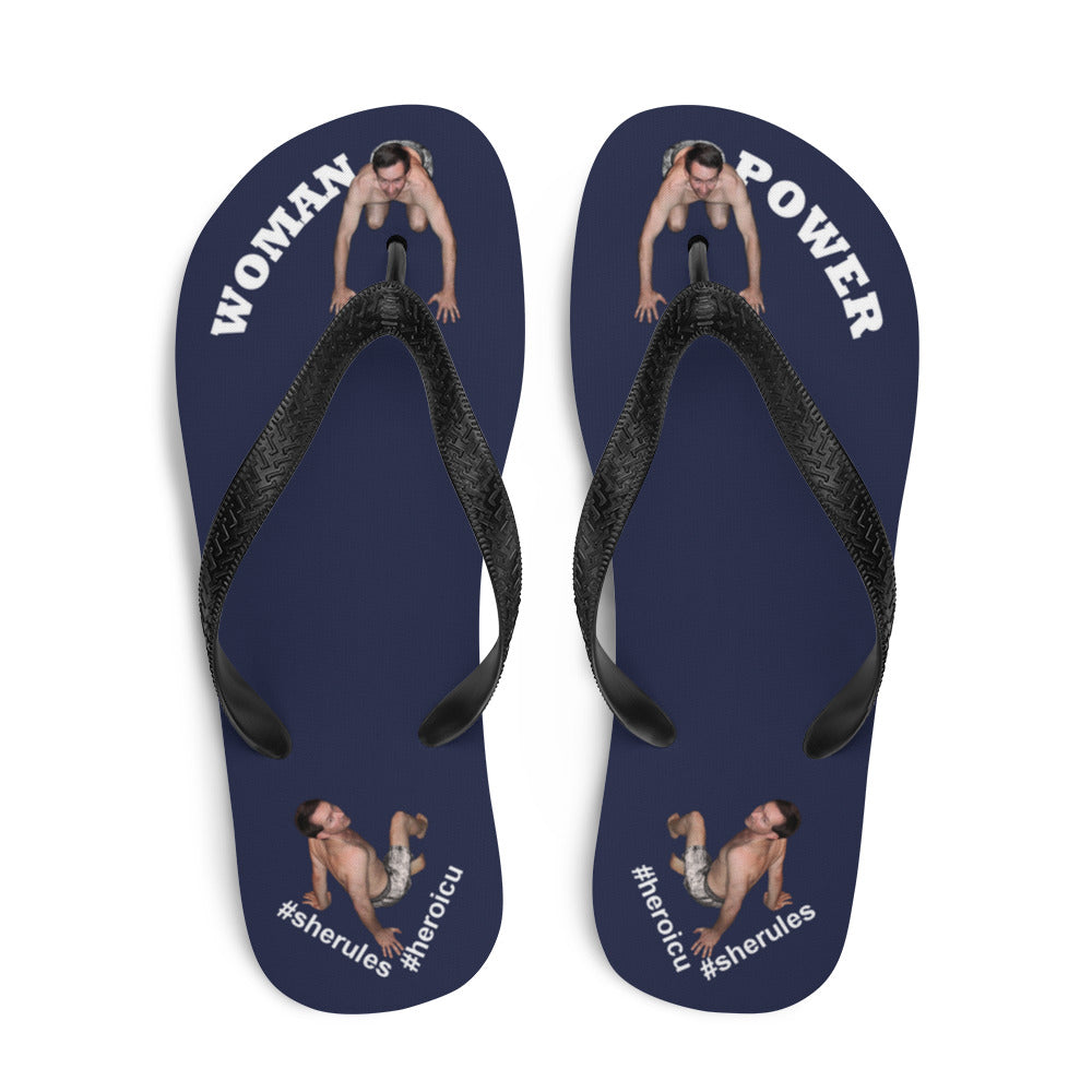 top-best-woman-power-flip-flops-tiny-man-bows-down-midnight-blue-white-letters