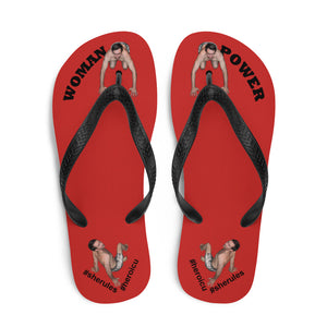 top-best-woman-power-flip-flops-tiny-man-bows-down-red-black-letters