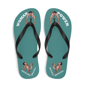 Woman Power Fabric Top Flip Flop Sandal Has Men 🙇‍♂️ Bow To Your Toes in 20 Colors White Letters (NEW 2023-04)